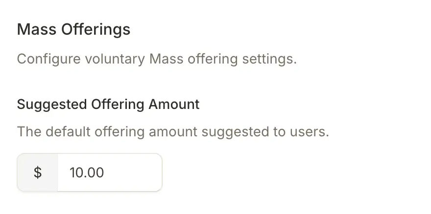 Suggested offering amount